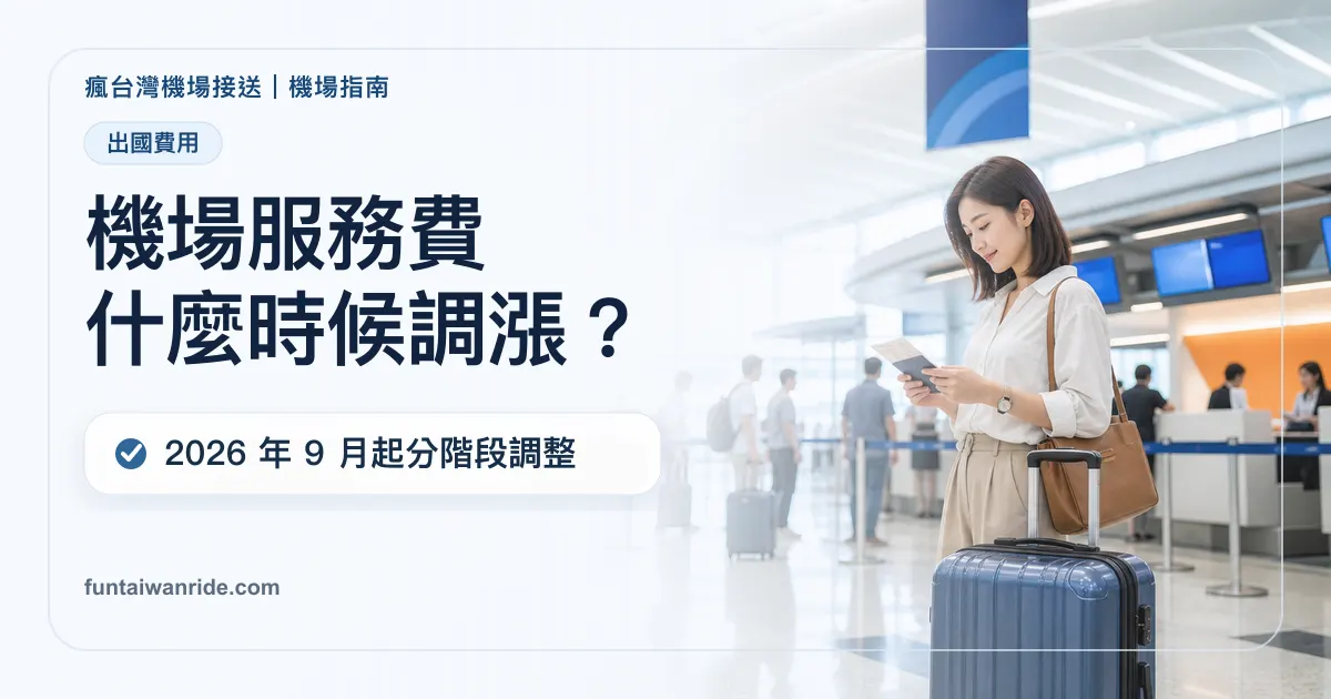 2026 出國機場服務費調漲整理圖卡